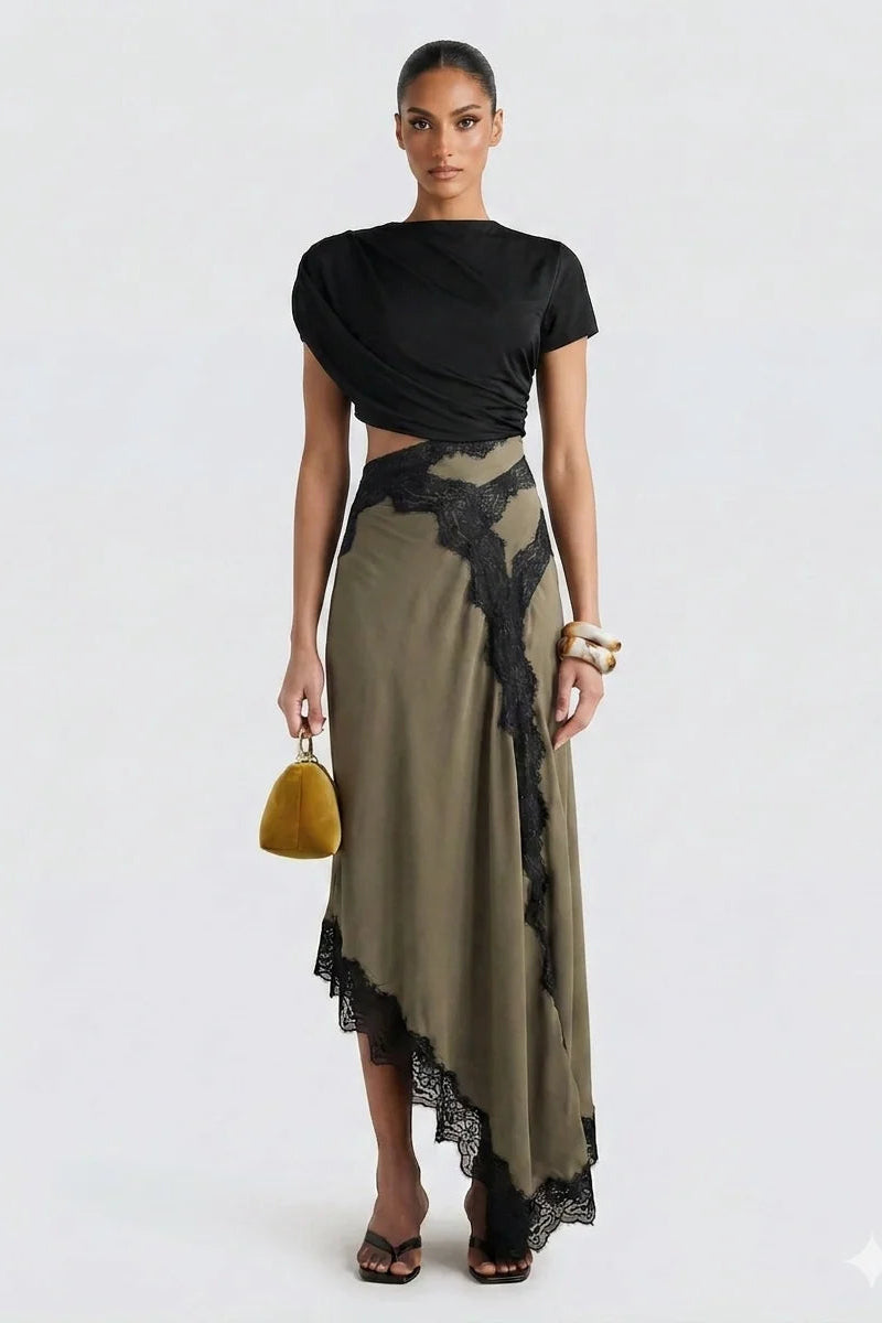 OLIVE | Conjunto Top y Falda Maxi de Encaje Edición Limitada