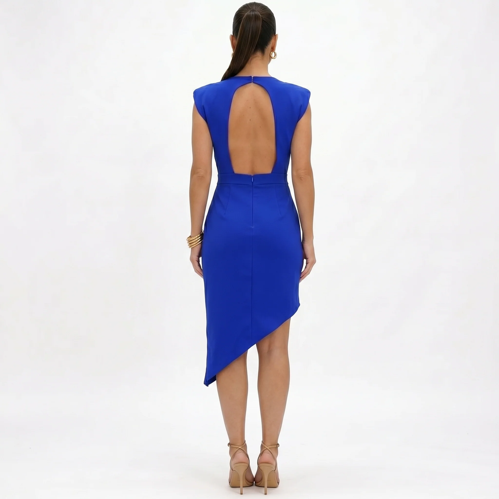 Aurora | Vestido Asimétrico con Hombros Estructurados