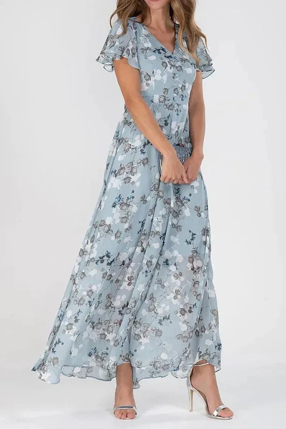 Vestido Glamoroso Floral Maxi | Cubre Abdomen