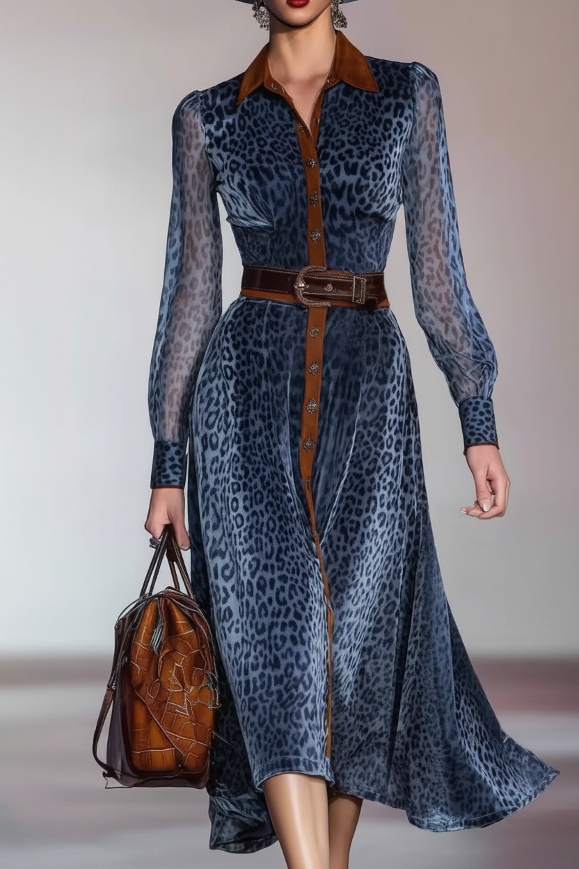 Vestido leopardo azul - Opción 2