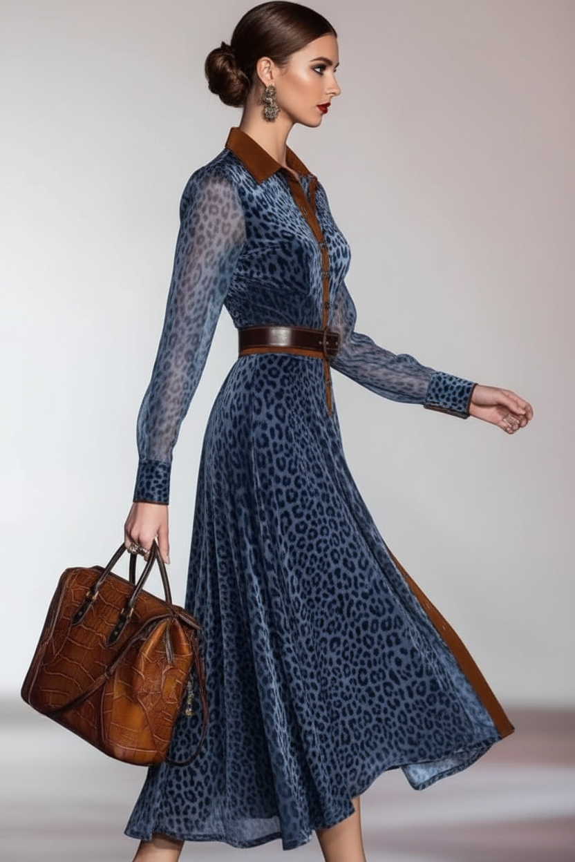 Vestido leopardo azul - Opción 4